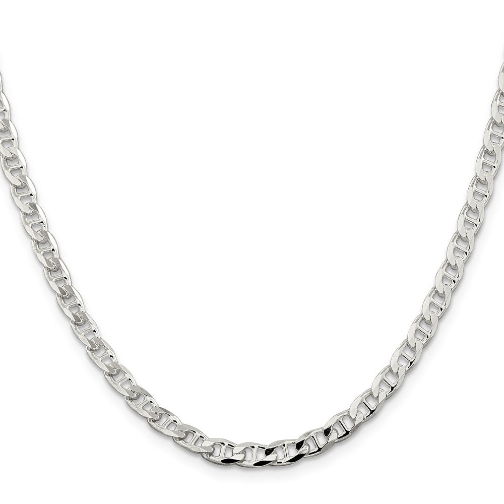 Sterling Silver 4.65mm D/C Flat Anchor Curb Chain Necklace