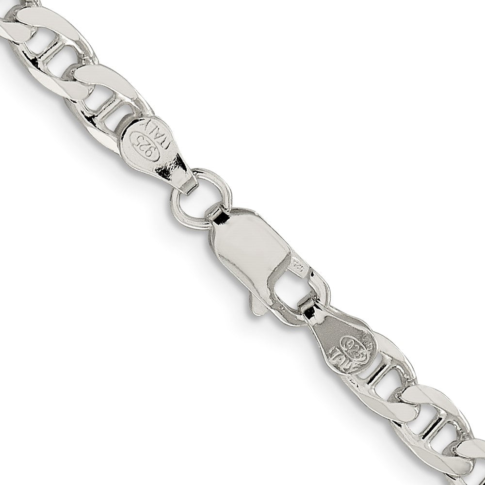 Sterling Silver 4.65mm D/C Flat Anchor Curb Chain Necklace