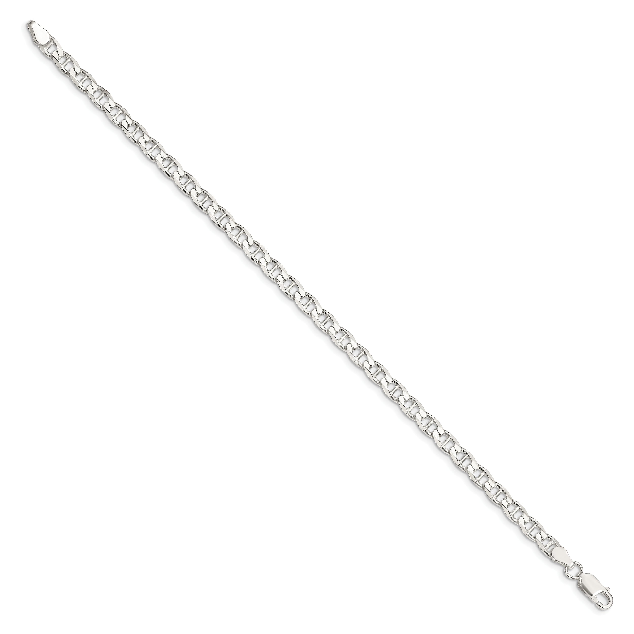 7 Inch Sterling Silver 4.65mm D/C Flat Anchor Curb Chain