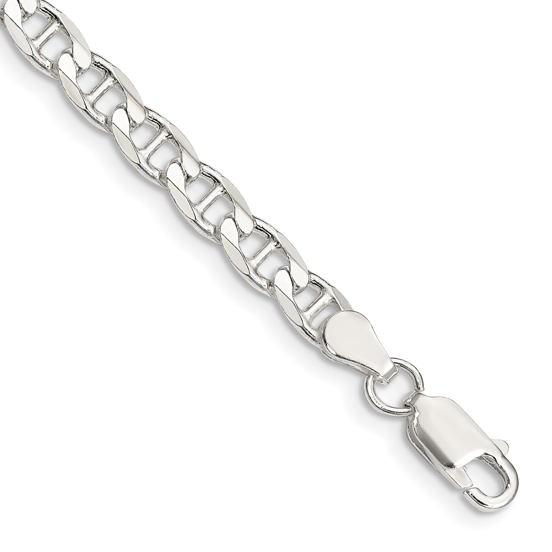 7 Inch Sterling Silver 4.65mm D/C Flat Anchor Curb Chain