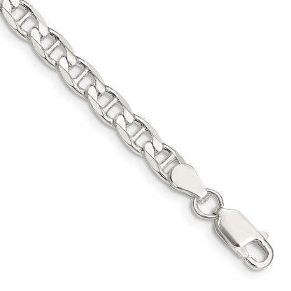 7 Inch Sterling Silver 4.65mm D/C Flat Anchor Curb Chain