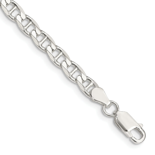 7 Inch Sterling Silver 4.65mm D/C Flat Anchor Curb Chain