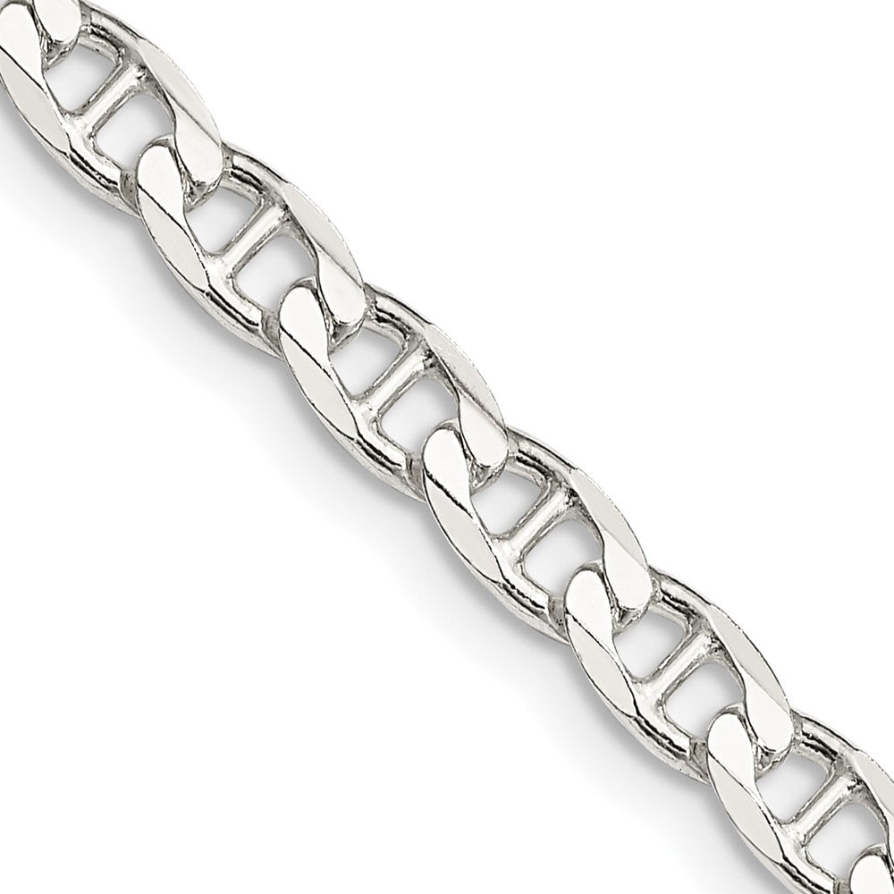 Sterling Silver 4.65mm D/C Flat Anchor Curb Chain Necklace