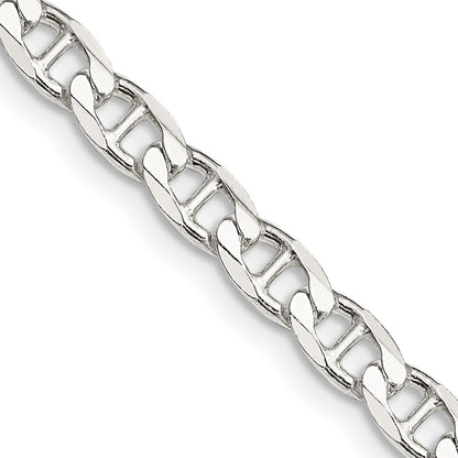 Sterling Silver 4.65mm D/C Flat Anchor Curb Chain Necklace