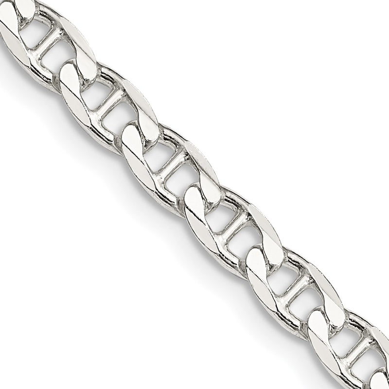 Sterling Silver 4.65mm D/C Flat Anchor Curb Chain Necklace