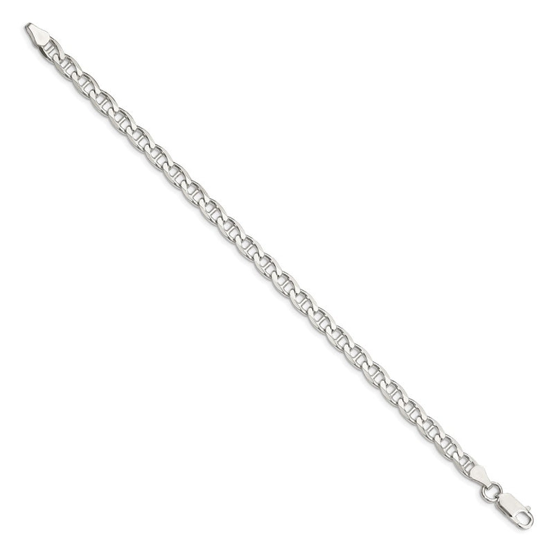 Sterling Silver 5.7mm D/C Flat Anchor Curb Chain Bracelet