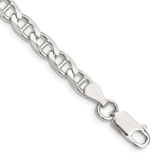 7 Inch Sterling Silver 5.7mm D/C Flat Anchor Curb Chain