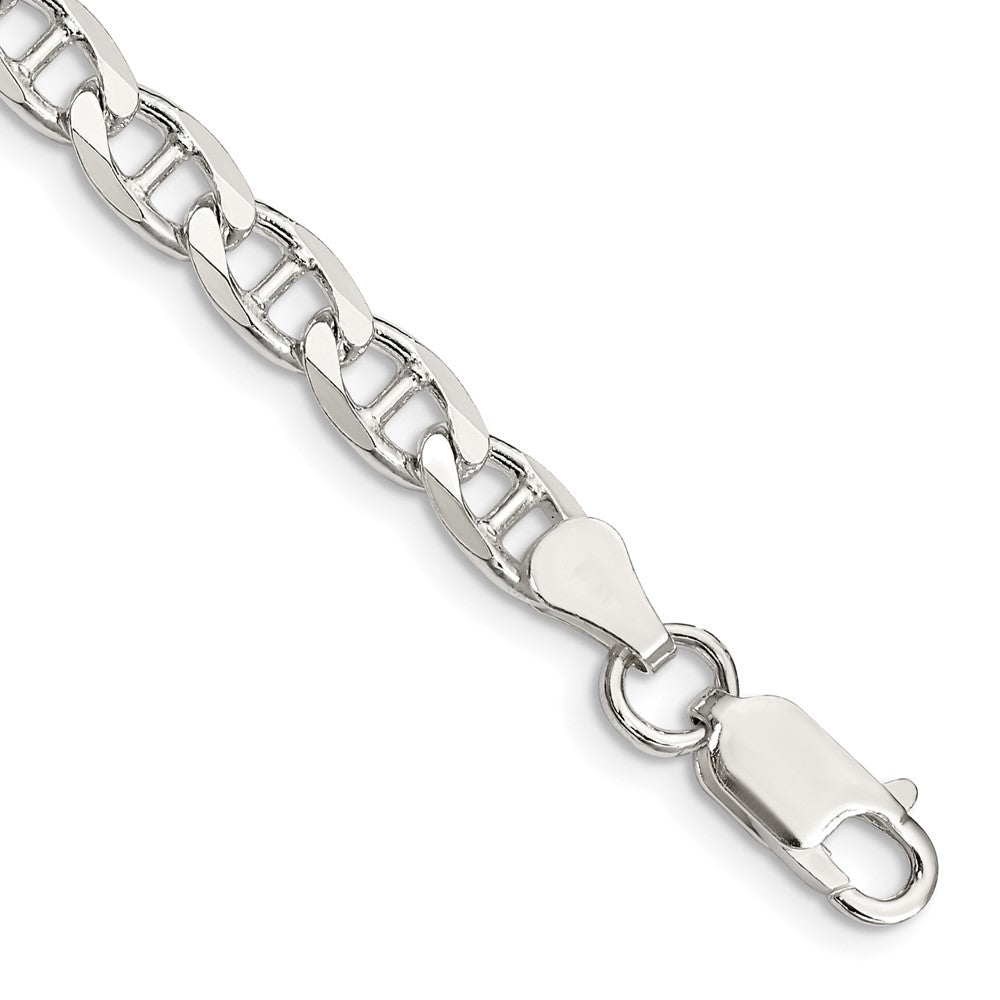 Sterling Silver 5.7mm D/C Flat Anchor Curb Chain Bracelet