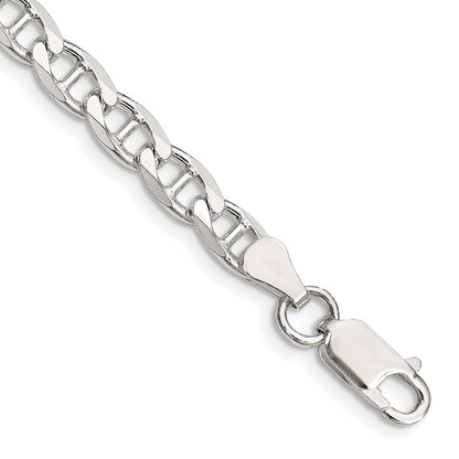 Sterling Silver 5.7mm D/C Flat Anchor Curb Chain Bracelet
