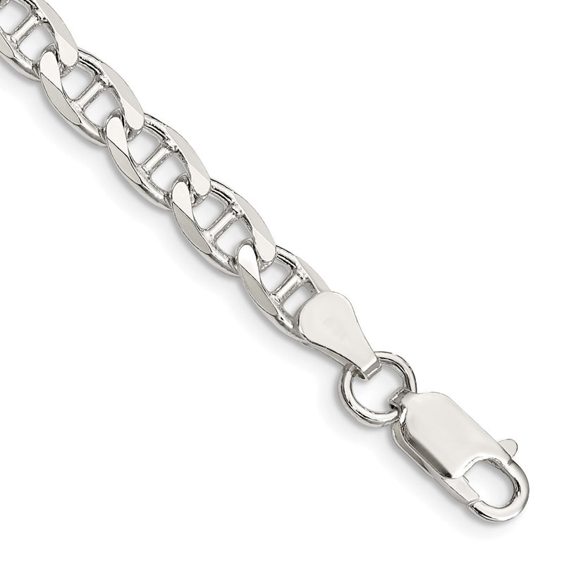 Sterling Silver 5.7mm D/C Flat Anchor Curb Chain Bracelet