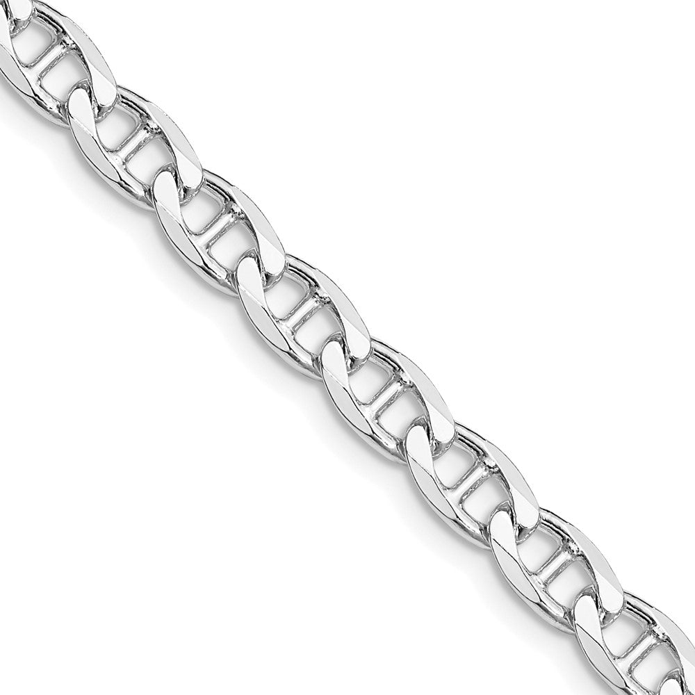 Sterling Silver Rhodium-Plated 5.7mm D/c Flat Anchor Curb Chain Necklace