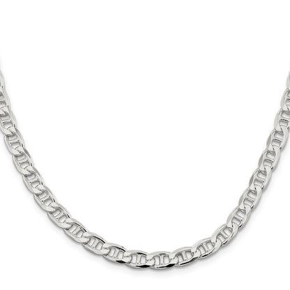 Sterling Silver 6.5mm D/C Flat Anchor Curb Chain Necklace