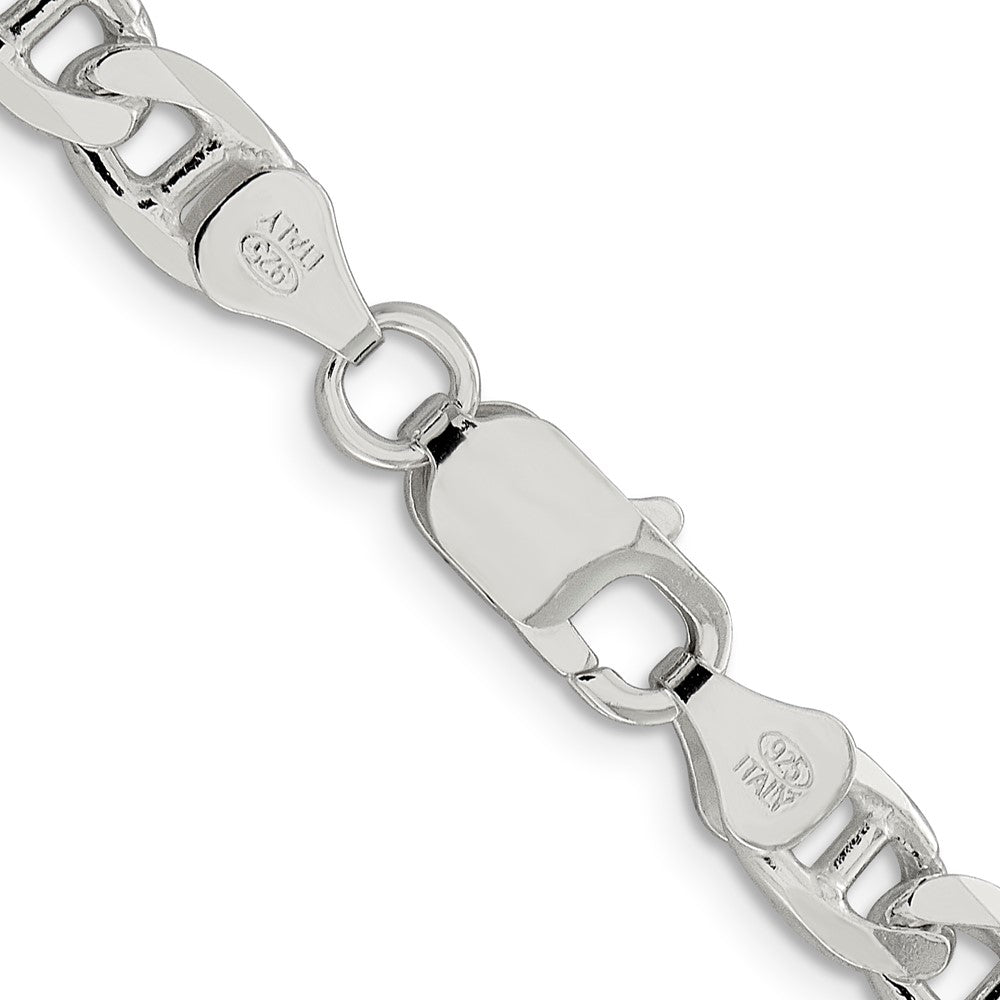 Sterling Silver 6.5mm D/C Flat Anchor Curb Chain Necklace