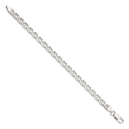 7 Inch Sterling Silver 6.5mm D/C Flat Anchor Curb Chain