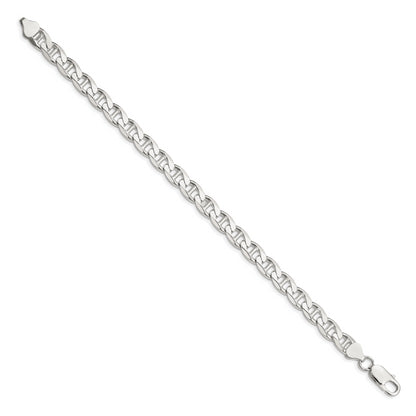 9 Inch Sterling Silver 7.4mm D/C Flat Anchor Curb Chain