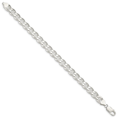 9 Inch Sterling Silver 8.25mm D/C Flat Anchor Curb Chain