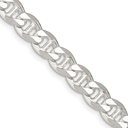 Sterling Silver 8.25mm D/C Flat Anchor Curb Chain Necklace