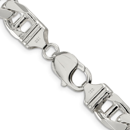 24 Inch Sterling Silver 10.8mm D/C Flat Anchor Curb Chain