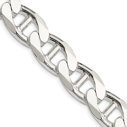 24 Inch Sterling Silver 13.5mm D/C Flat Anchor Curb Chain