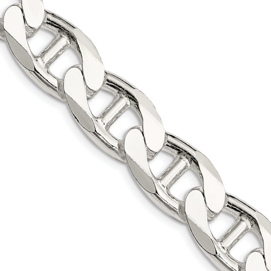 26 Inch Sterling Silver 13.5mm D/C Flat Anchor Curb Chain