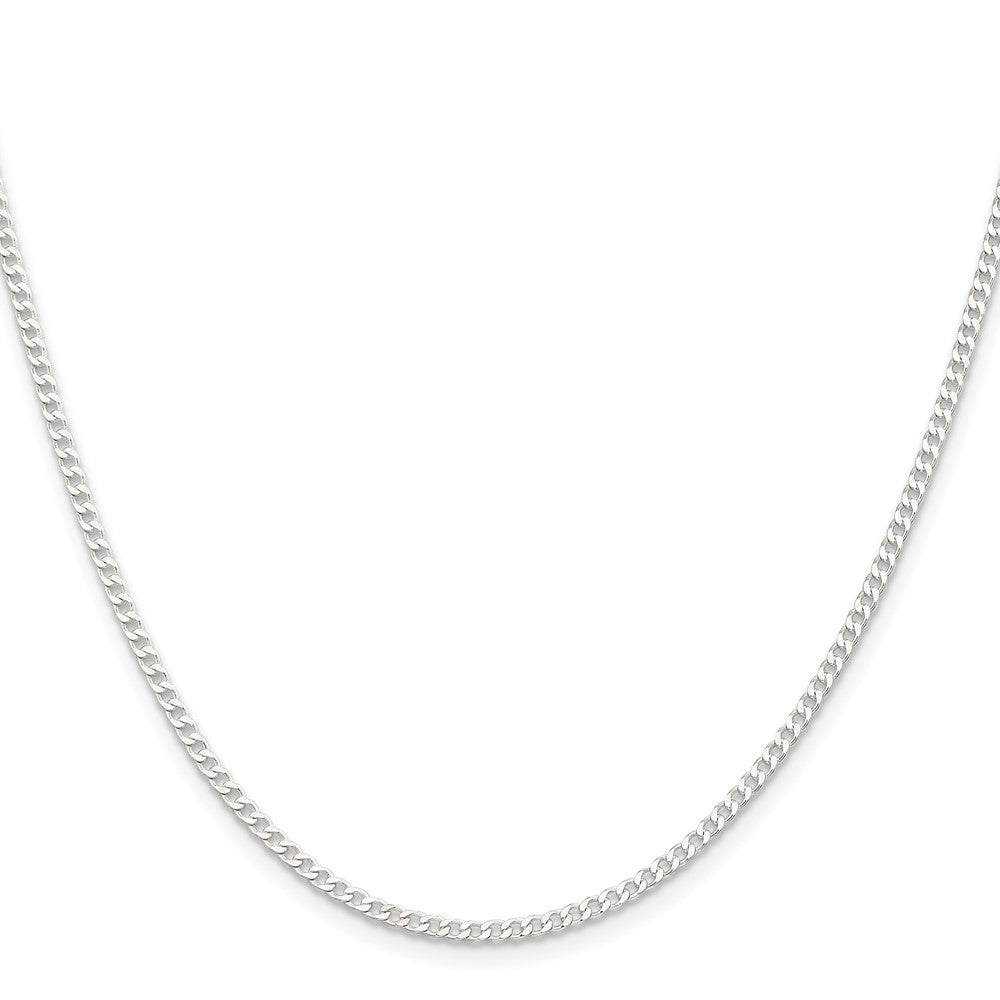 20 Inch Sterling Silver 2.3mm Beveled Curb Chain Necklace