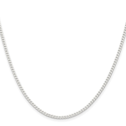 30 Inch Sterling Silver 2.3mm Beveled Curb Chain Necklace