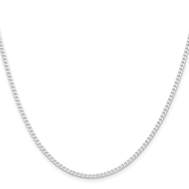 30 Inch Sterling Silver 2.3mm Beveled Curb Chain Necklace