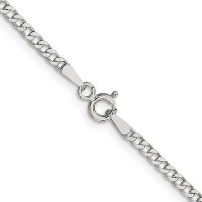 20 Inch Sterling Silver 2.3mm Beveled Curb Chain Necklace