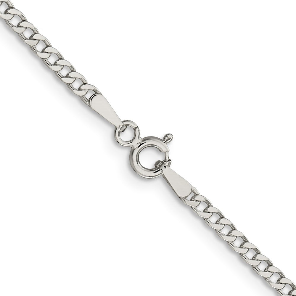 16 Inch Sterling Silver 2.3mm Beveled Curb Chain Necklace