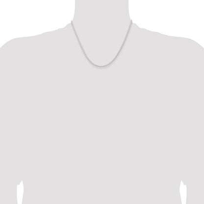 18 Inch Sterling Silver 2.3mm Beveled Curb Chain Necklace