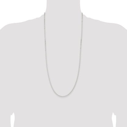 30 Inch Sterling Silver 2.3mm Beveled Curb Chain Necklace