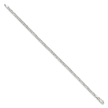 7 Inch Sterling Silver 3.2mm Beveled Curb Chain Bracelet