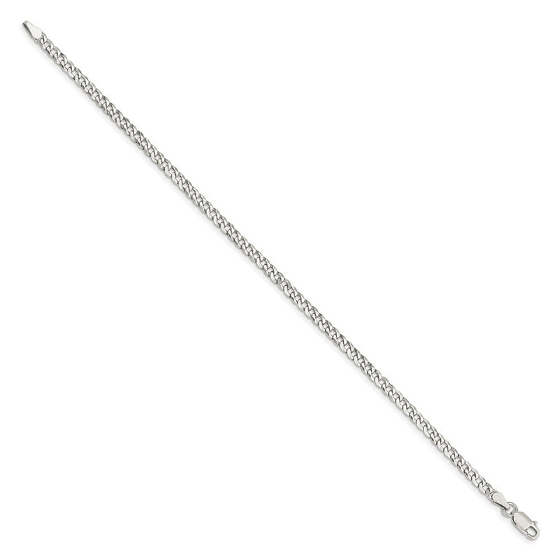7 Inch Sterling Silver 3.2mm Beveled Curb Chain Bracelet