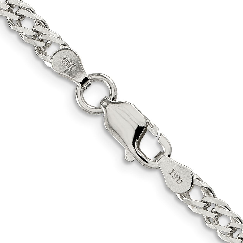 30 Inch Sterling Silver 4mm Beveled Curb Chain Necklace