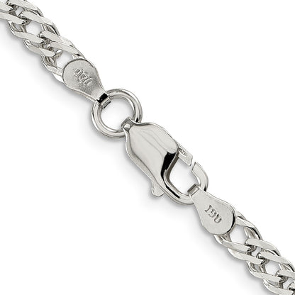 30 Inch Sterling Silver 4mm Beveled Curb Chain Necklace