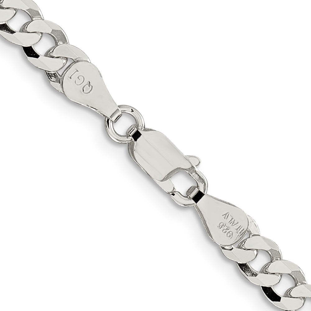 30 Inch Sterling Silver 5mm Beveled Curb Chain Necklace
