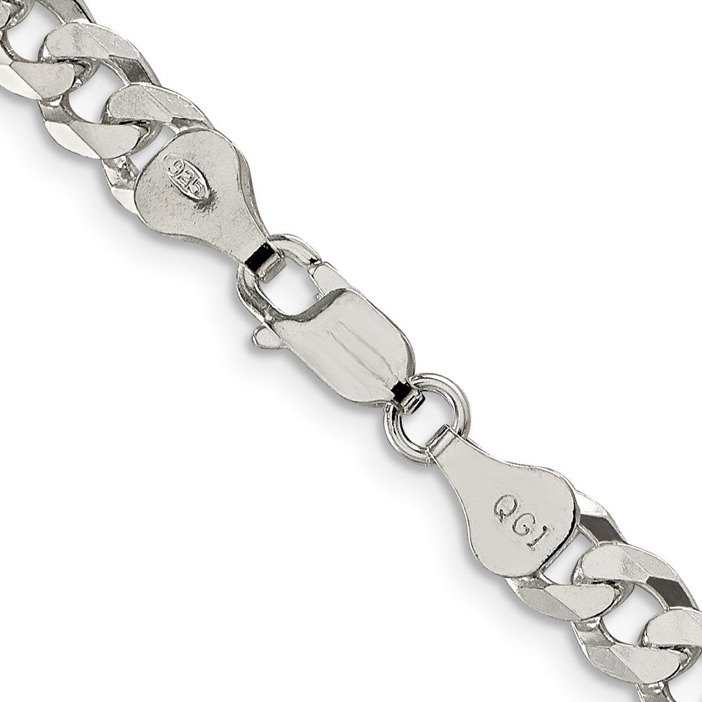 30 Inch Sterling Silver 6mm Beveled Curb Chain Necklace