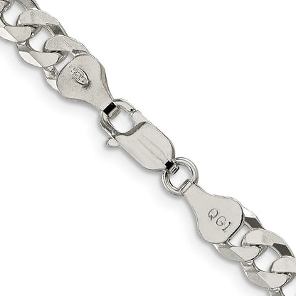 30 Inch Sterling Silver 6mm Beveled Curb Chain Necklace