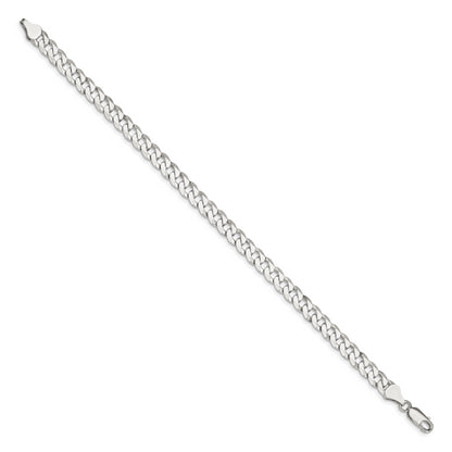 7 Inch Sterling Silver 6mm Beveled Curb Chain