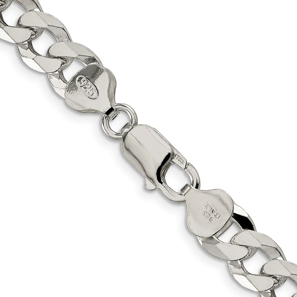 26 Inch Sterling Silver 8.5mm Beveled Curb Chain Necklace