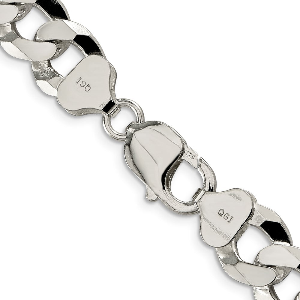 26 Inch Sterling Silver 12.3mm Beveled Curb Chain Necklace