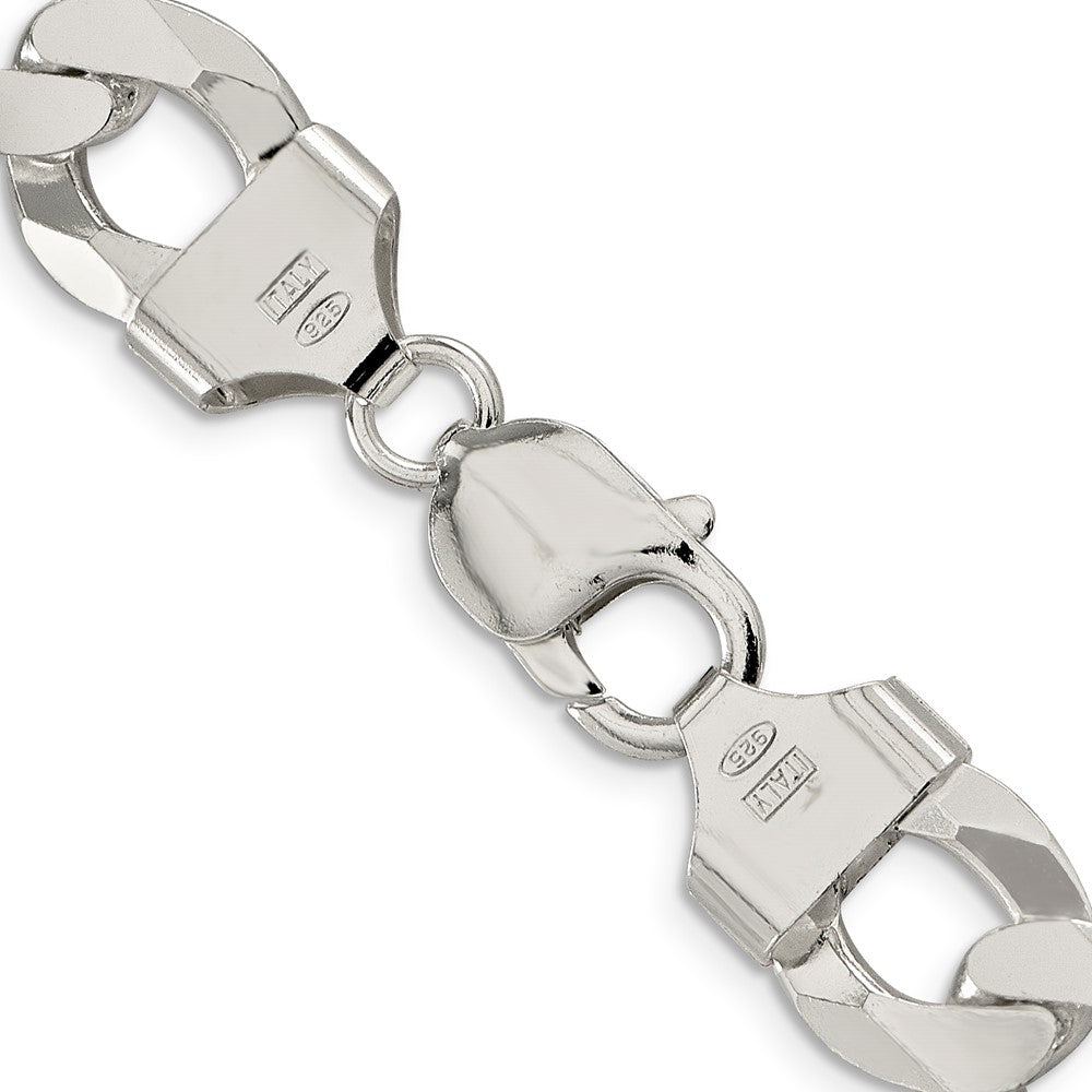 22 Inch Sterling Silver 13mm Beveled Curb Chain Necklace