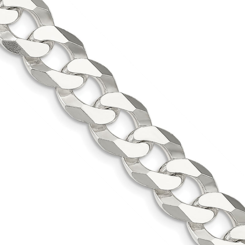 20 Inch Sterling Silver 13mm Beveled Curb Chain Necklace