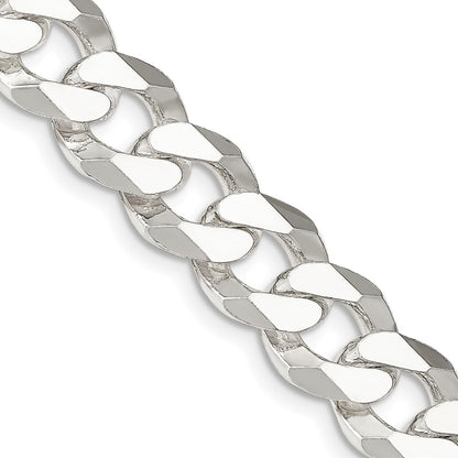 22 Inch Sterling Silver 14mm Beveled Curb Chain Necklace