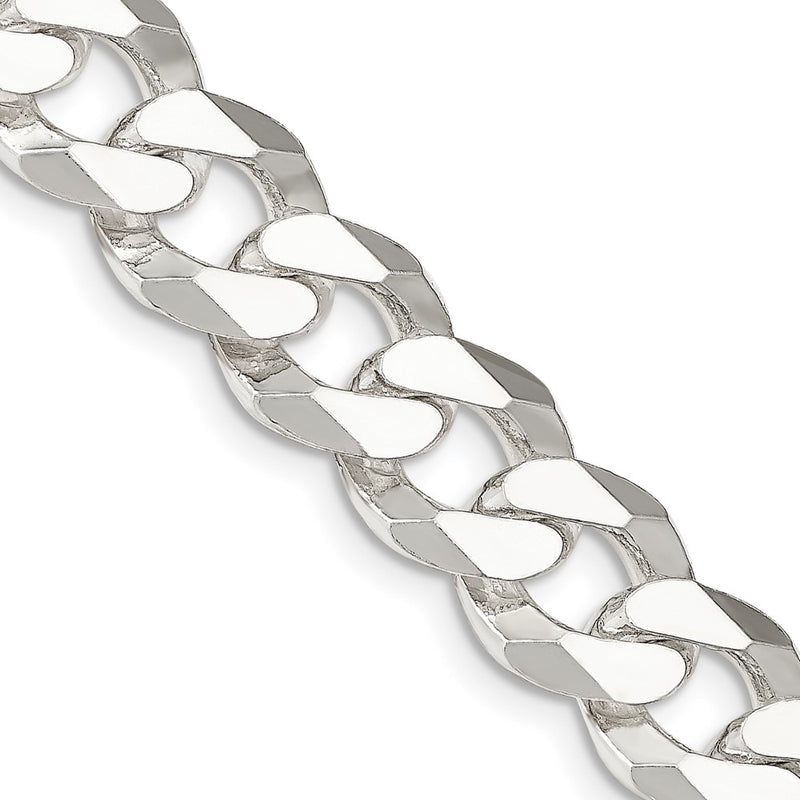 26 Inch Sterling Silver 14mm Beveled Curb Chain Necklace