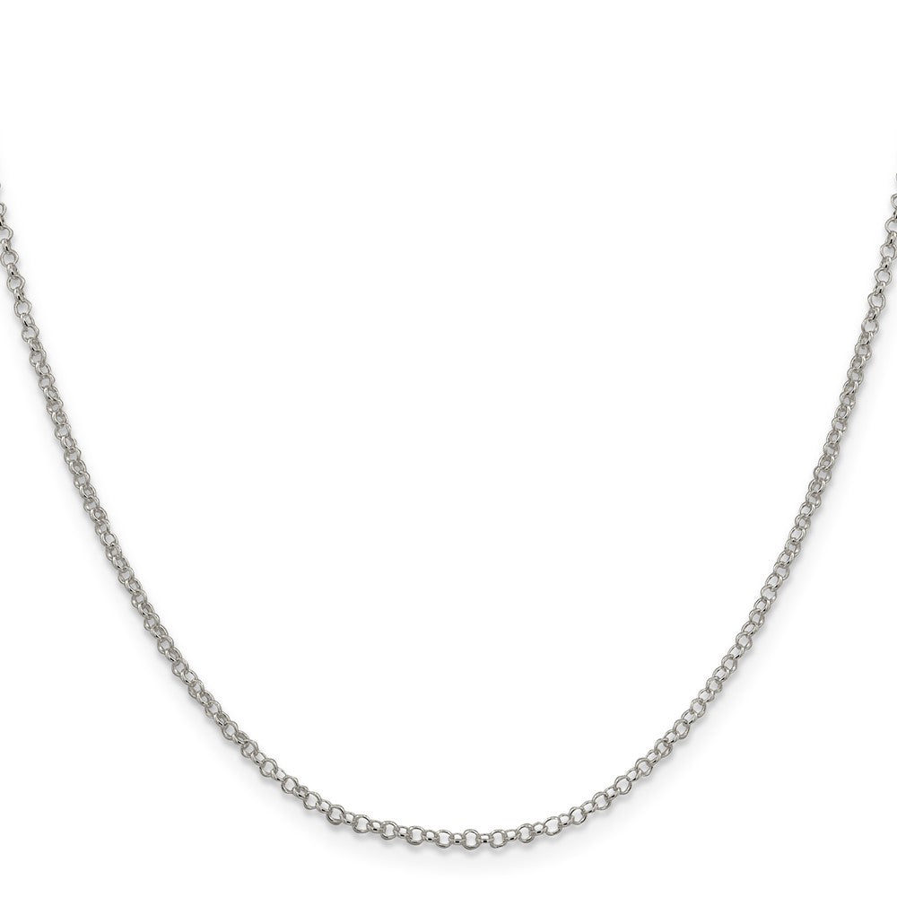 36 Inch Sterling Silver 2mm Rolo Chain Necklace