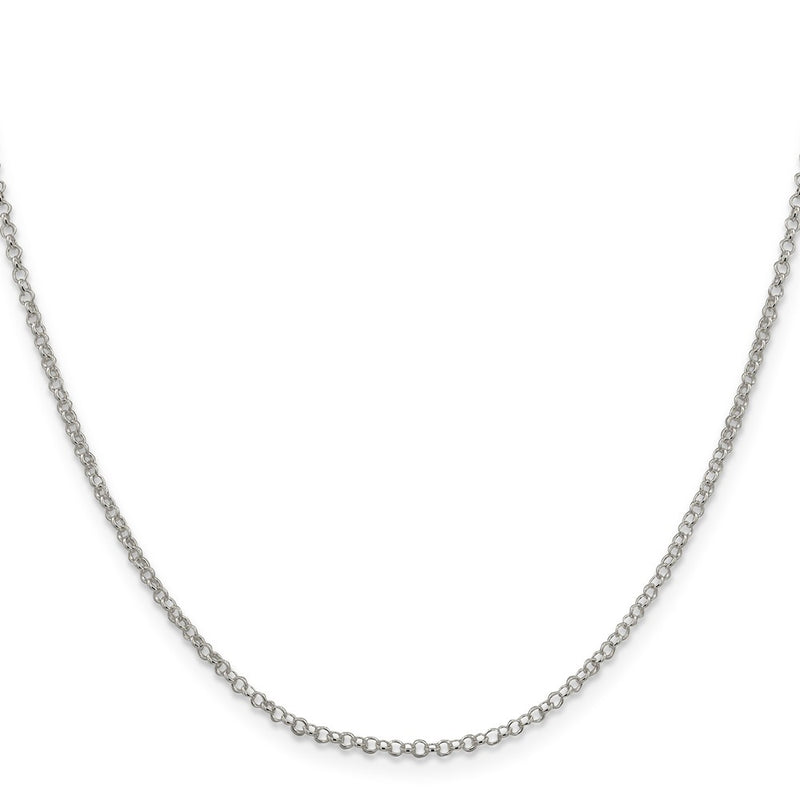 28 Inch Sterling Silver 2mm Rolo Chain Necklace