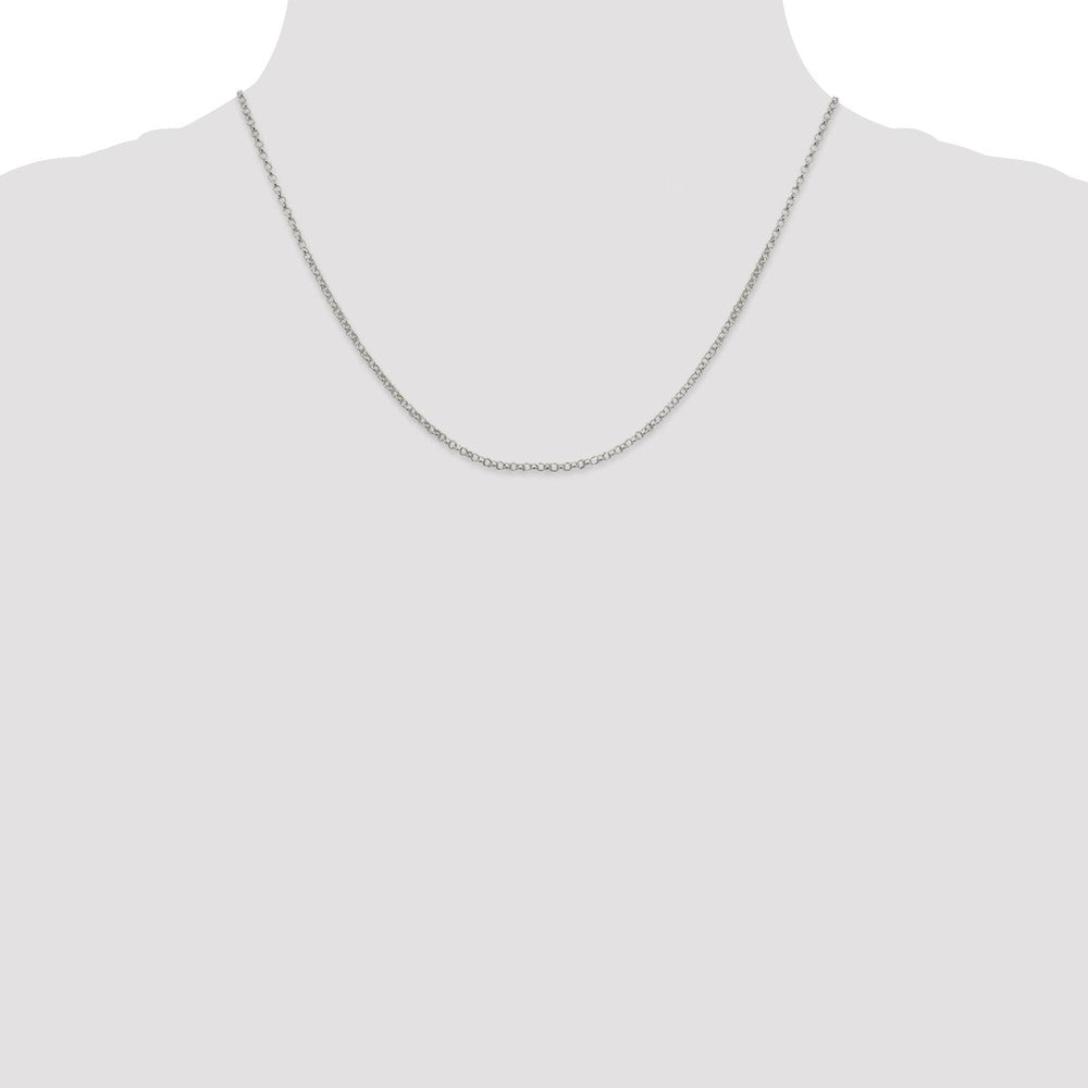 18 Inch Sterling Silver 2mm Rolo Chain W/2In Ext.