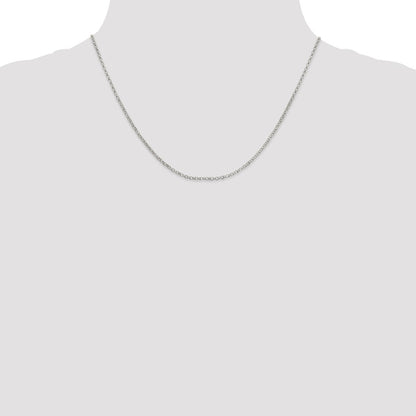 18 Inch Sterling Silver 2mm Rolo Chain W/2In Ext.