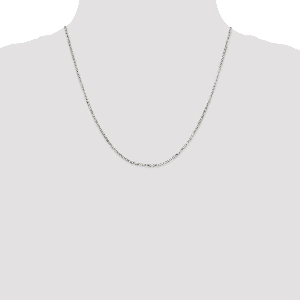 20 Inch Sterling Silver 2mm Rolo Chain Necklace